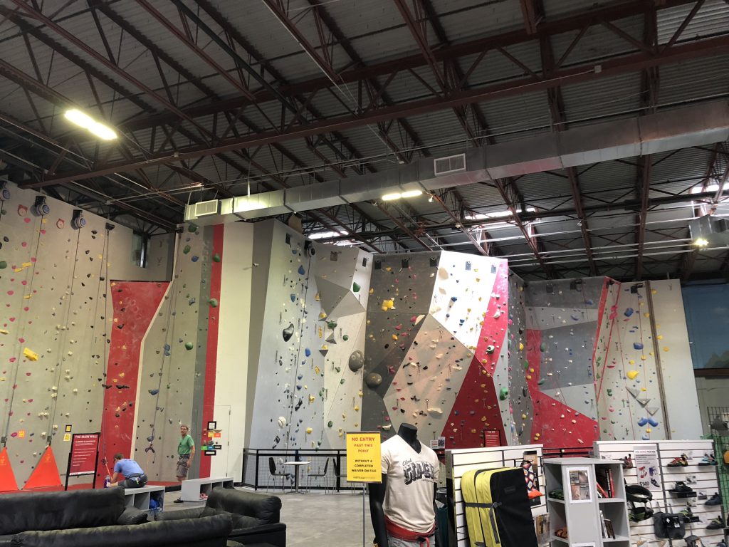 Picture of rock climbing gym