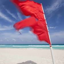 Double Red Beach Flag - STOP