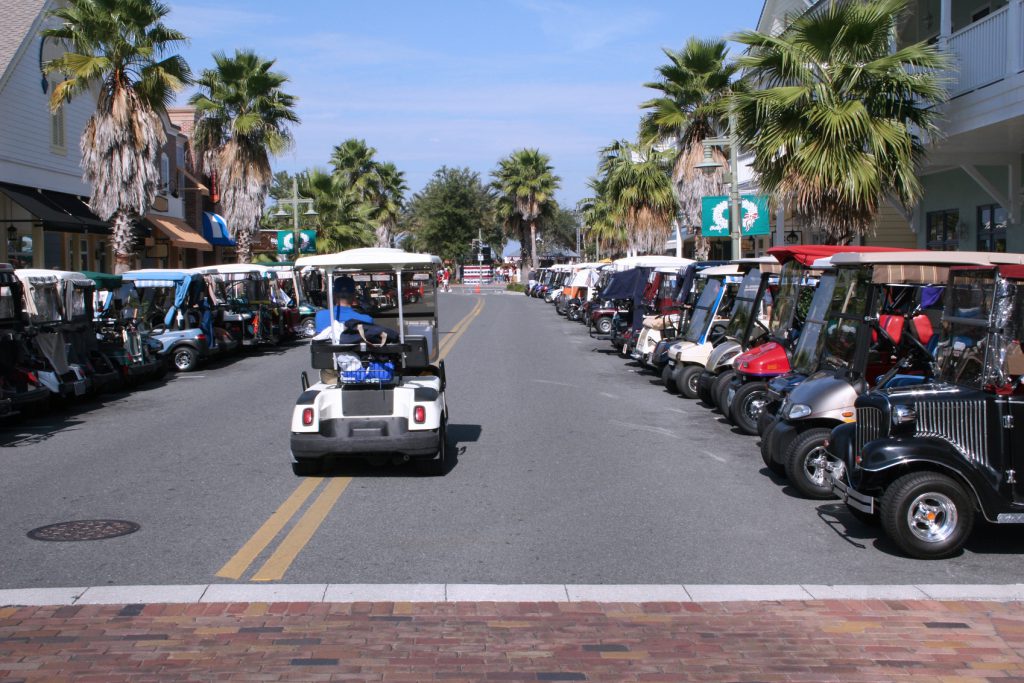 golf cart riding around anna maria island